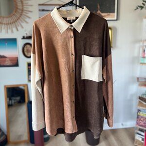 Vici Acoa Mainstreet Blues Suede Button Down - NWOT
